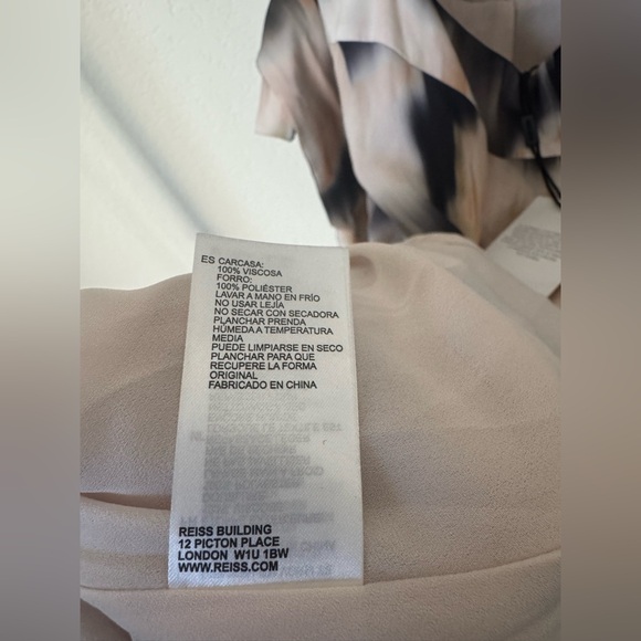 NWT $425 REISS [ 8 US ] Gisele Strappy Back Midi Dress in Smudge Print - Picture 8 of 11